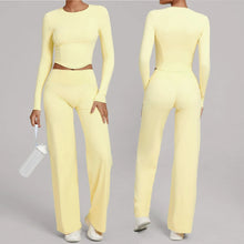 Load image into Gallery viewer, 2PCS Yoga Set Women Yoga Pant Workout Tracksuit Sportswear Gym High Waist Straight Leg Bottoms Fitness Bta Sports Suit XP01
