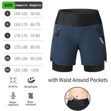 Load image into Gallery viewer, WOSAWE MTB Shorts Summer Men Cycling Shorts 2 in 1 Mountain Bike Padded Shorts Double Layer Downhill Bike Quick Dry Short Pants
