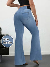 Load image into Gallery viewer, Women's Imitation Denim Flared Jeans, High Waist Stretchy Leggings Booty Lifting Casual Pants Trousers for Casual Streetwear
