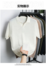 Load image into Gallery viewer, 100% Cotton Short-sleeved POLO Shirt Men's Lapel Knitted T-shirt High-end Casual Bottoming Versatile Men's Short-sleeved Men's T
