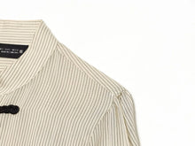 Load image into Gallery viewer, Women Trendy Sexy Striped Shirts Summer Female Chic Rope Buttons Sheer Shirts Lady High Street Elegant Long Sleeve Blouse Tops
