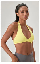 Load image into Gallery viewer, Strappy Bra for Women Open Back Halter Sports Bra Light Support Gym Crop Top Seamless Workout Yoga Top Bra Padded Bras
