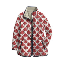 Load image into Gallery viewer, Quilted Leaf Print Winter Jacket
