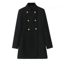 Load image into Gallery viewer, Retro Black Wool Long Coat
