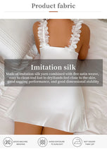 Load image into Gallery viewer, Lace Silk Satin Nightdress for Women Nightgown Summer Contrast Sensual Deep V Backless Split Slip Sleep Dress Pajamas
