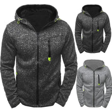 Load image into Gallery viewer, Men's Hoodie with Side Zipper Pockets Thin Wool Solid Color Tracksuit Casual Everyday Outdoor Hooded Tracksuit Long Sleeves
