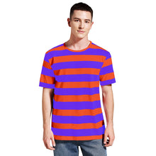 Load image into Gallery viewer, Men Striped T-Shirt Stripes Top Tees Male Fashion Short Sleeve Shirts Costume Cosplay Party Blue Red White Black Yellow T Shirt
