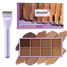 Load image into Gallery viewer, 8 Shade Soft Matte Cream Concealer Palette Full Coverage Fade Dark Circles Blemishes Waterproof Long Lasting Oil Control Makeup
