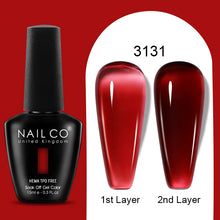 Load image into Gallery viewer, NAILCO 15ml Colorful Jelly Gel Nail Polish Gorgeous Color HEMA TPO FREE Soak Off UV LED Semi Permanent Long Wear Gel Varnish

