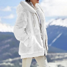 Load image into Gallery viewer, Autumn Winter Fashion Women's Coat New Casual Hooded Zipper Lady Clothes Cashmere Female Fleece Jacket Solid Color Ladies Coats
