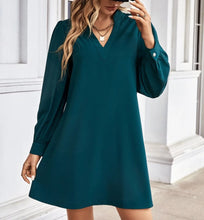 Load image into Gallery viewer, Elegant V-Neck Shirt Mini Dress
