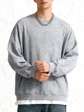 Load image into Gallery viewer, Men'S Solid Sweatshirts Autumn Winter Loose Fleece Soft Hoodies Basics Crewneck Warm Sportswears Street Casual Mens Clothes
