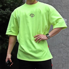 Load image into Gallery viewer, High Qualit gyms T shirt Men Bodybuilding print loose T-shirt Workout Fitness Tees Men Clothing cotton Short Sleeve Sports Shirt
