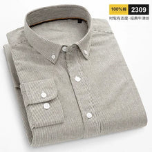 Load image into Gallery viewer, Striped Plaid Cotton Slim Shirt
