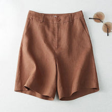Load image into Gallery viewer, Women's Shorts Linen Half Knee Length Mid Wide Female Short Pants Bermuda Offer Aesthetic Hot Streetwear Korean Style For Summer
