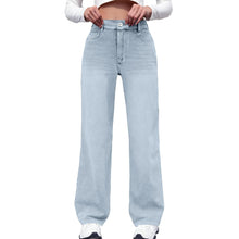 Load image into Gallery viewer, High Waist Draped Straight Jeans
