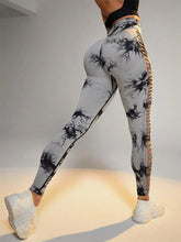 Load image into Gallery viewer, Women's Sporty Tie-Dyed Side-Cut Yoga Pants, Fashionable High-Waisted Hip-Lifting Sports Pants, Seamless Stretch Tight Pants

