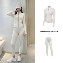 Load image into Gallery viewer, Women's Yoga Set Stand Collar Zip Jacket, Slim Fit Long Sleeve Sports Fitness Yoga Wear
