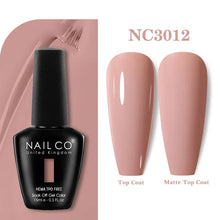 Load image into Gallery viewer, NAILCO 333 Colors Gel Nail Polish Semi Permanent Varnishes Nails Art Design Hybrid Soak Off Top Base Coat UV Gel Manicure 15ml
