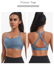 Load image into Gallery viewer, Women High Impact Sports Bra Criss Cross Back Padded Bra Workout Fitness Sports Yoga Bras Shockproof Sport Crop Top Vest

