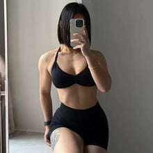 Load image into Gallery viewer, Yoga set for women, fitness, breathable, quick drying training, beautiful back, gathered underwear, high waist, hip lifting shor
