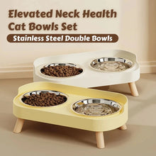 Load image into Gallery viewer, HOMEFISH Dopamine Multicoloured Tall Pet Feeder with Two Stainless Steel Bowls and Neck Support
