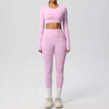 Load image into Gallery viewer, Yoga Gym Set Women Sports Impact Longline Strappy Top Fitness Overalls Sets Womens 2 Piece Sportswear Woman Gym Leggings Solid
