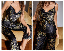 Load image into Gallery viewer, Cherry Satin Long Pajama Set
