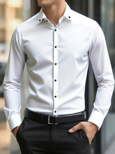 Load image into Gallery viewer, Patchwork Elastic Business Casual Shirt
