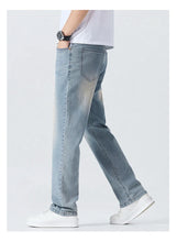 Load image into Gallery viewer, Men's Summer Thin Comfortable Jeans, Fashionable and Breathable Business Straight Pants, Loose Retro Casual Denim Trousers
