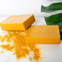Load image into Gallery viewer, 100g Turmeric Hand Made Soap, Lemon Kojic Acid Soap, Shower and Facial Soap
