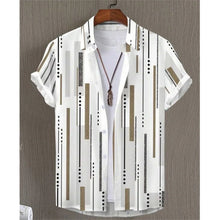 Load image into Gallery viewer, Hawaiian Shirts For Men 3d Striped Print Short Sleeve Shirts Summer Loose Casual Tops Simple Fashion Oversized Men Clothing
