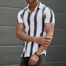 Load image into Gallery viewer, Striped Hawaiian Casual Shirt Men
