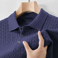 Load image into Gallery viewer, V-Neck Lapel Knit Polo Sweater

