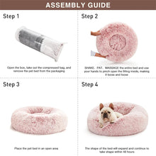 Load image into Gallery viewer, Soft Pet Cat Bed Pad Plush Warm Faux Fur dog Calm Bed Donut Round Bed Comfortable Sleeping Washable for Small Medium Dog and Cat
