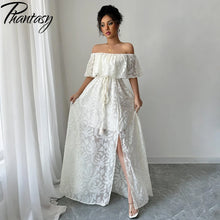 Load image into Gallery viewer, Boho Chic White Maxi Dress
