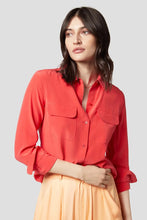 Load image into Gallery viewer, Women Real Silk Shirts Classic Double Pockets Solid Color Casual Fashion Long Sleeve Thin Shirt Blouses Tees

