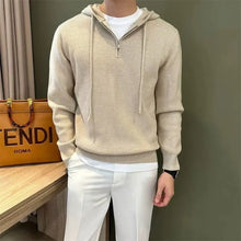 Load image into Gallery viewer, Hooded New Internet Celebrity Men's Sweater Versatile Popular Autumn Winter Solid Color Zipper Bottoming Trendy Hoodies Casual
