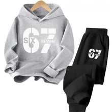 Load image into Gallery viewer, 67 Hoodie Set Big Sale, 2-piece Set Suitable for Children Aged 4 To 13, Discounted Cartoon Printed Cotton Sportswear
