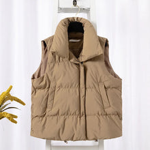 Load image into Gallery viewer, Women Fashion Autumn New 2026Stand Collar Elegant Down Coats Warm Outerwear Casual Belt Sleeveless Winter Women Vests Jackets
