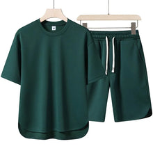 Load image into Gallery viewer, NEW Summer Men Suit Round Neck Short Sleeve T-shirt+shorts Two Piece Set Loose Outdoor sport Casual Suit men T-shirt Tracksuit
