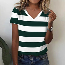 Load image into Gallery viewer, New Women's T-Shirts Funny Stripe Print Top Fashion Simple Pattern T Shirts for Women Summer Leisure Female Clothing Streetwear
