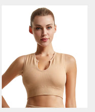 Load image into Gallery viewer, Women's Sleeveless Sports Bra Navel-Leaking with A Chest Pad  Highly Elastic Vest Sexy Stretchy Breathable Bra
