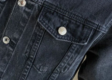 Load image into Gallery viewer, Black Y2K Denim Jacket
