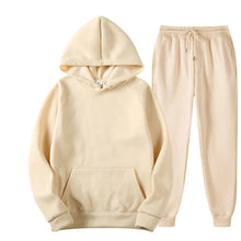 Load image into Gallery viewer, Men Tracksuit 2 Pieces Sets Hooded Sweatshirt +Drawstring Pants Male Hoodies Running Sportswear Men Women Autumn Sportwear
