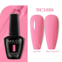 Load image into Gallery viewer, NAILCO 333 Colors Gel Nail Polish Semi Permanent Varnishes Nails Art Design Hybrid Soak Off Top Base Coat UV Gel Manicure 15ml
