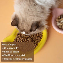 Load image into Gallery viewer, 1PC Cat-Shaped Pet Bowls, Pastel Color Cute Animal Design, Non-Slip Pet Food Dish, Ideal for Cats, Trendy Pet Accessory for Home
