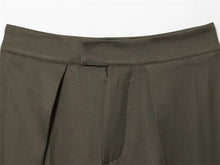 Load image into Gallery viewer, Military Green Pleated Wide Pants

