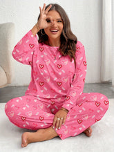 Load image into Gallery viewer, Plus Heart Print Pajama Set

