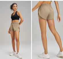 Load image into Gallery viewer, Yoga Shorts Sports Fitness Shorts High Waist Running Fake Two Pieces Anti-Shine Shorts Women's Double Layer Training Leggings

